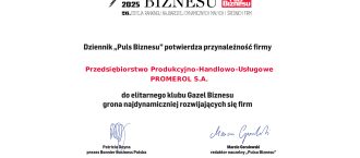 Gazela Biznesu 2025 dla PROMEROL S.A.